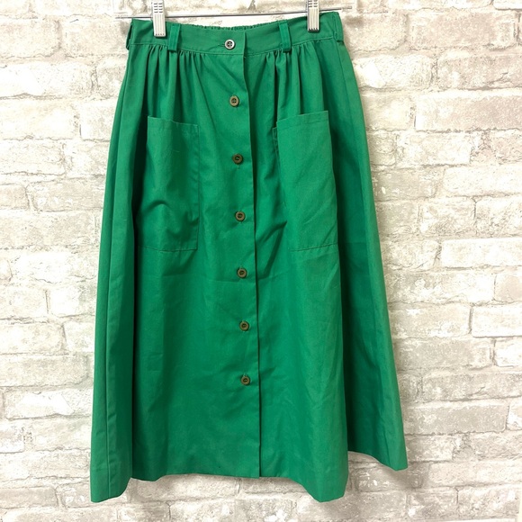 Vintage Junior Girl Scouts Button Down Skirt with Large Pockets - Picture 1 of 15